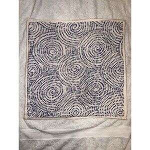Serena & Lily Ibiza Pillow Cover 22” Square Blue White Embroidered Coastal